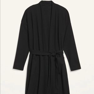 Old Navy black XL rib knit robe